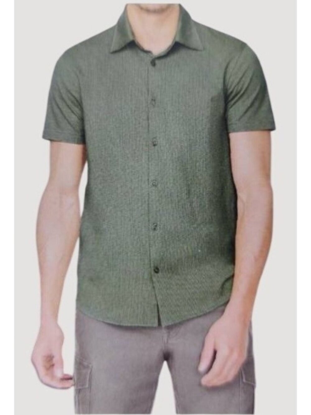 Buffalo David Bitton Men's XXL Green Short Sleeve Relaxed Fit Button-Up P0161